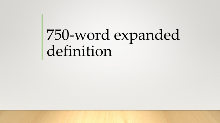 750 word expanded definition