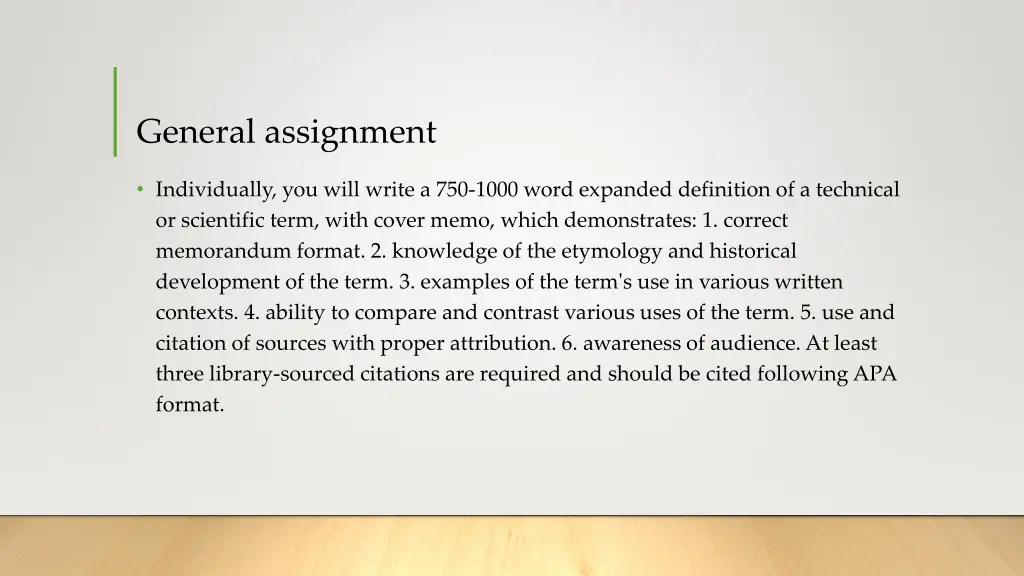 general assignment