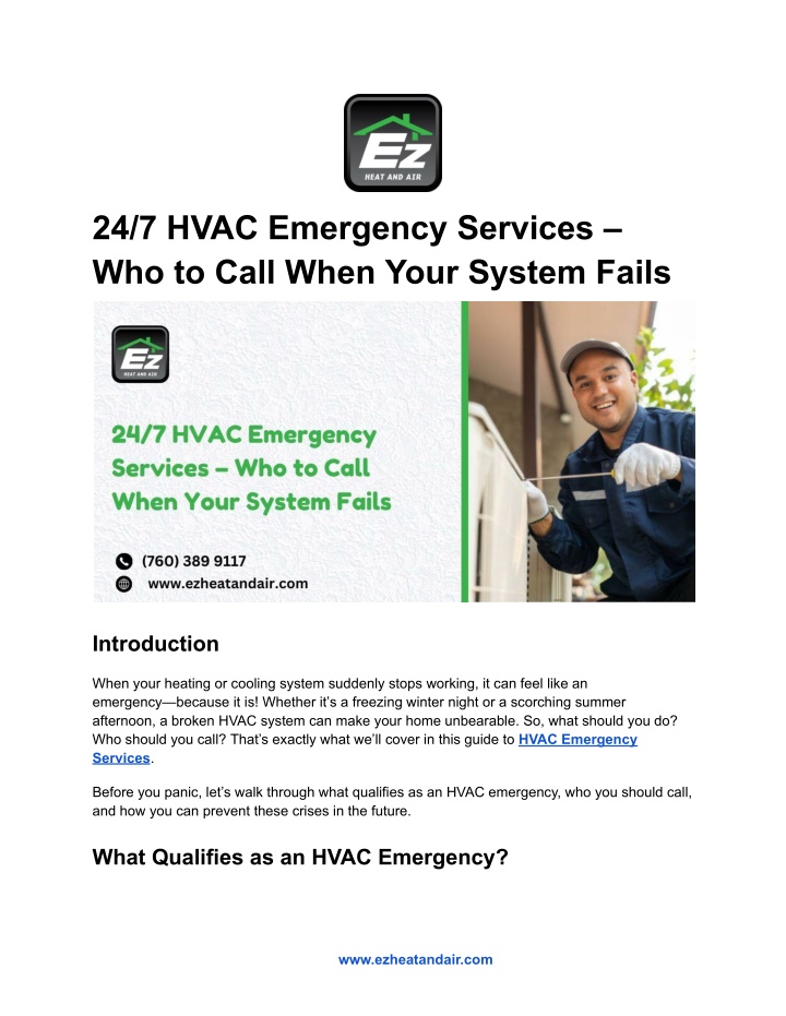 24 7 hvac emergency services who to call when