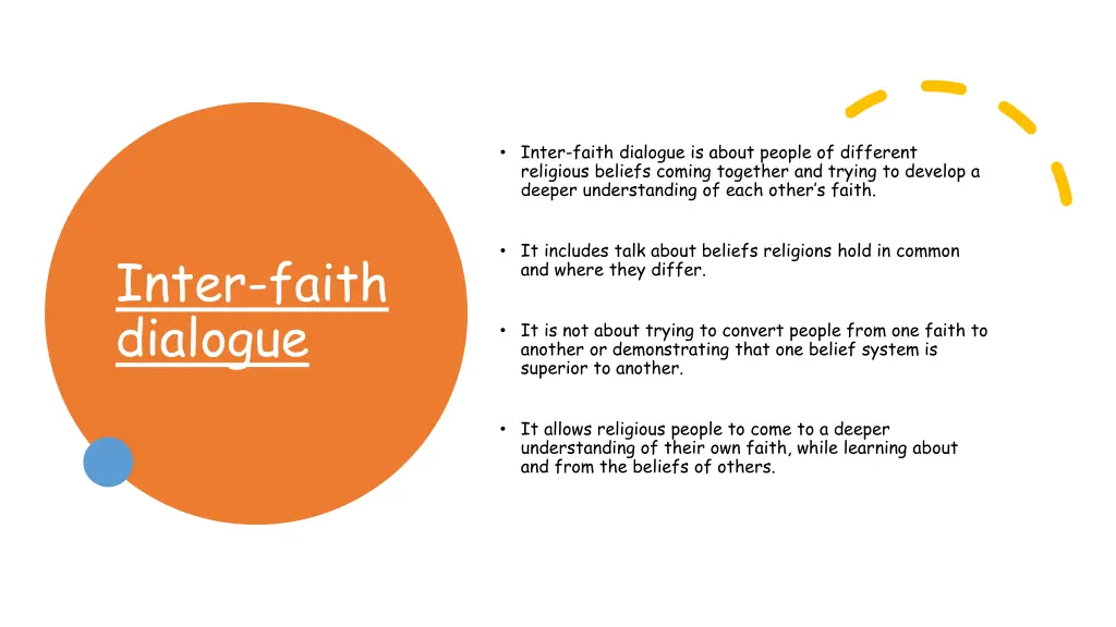 inter faith dialogue is about people of different