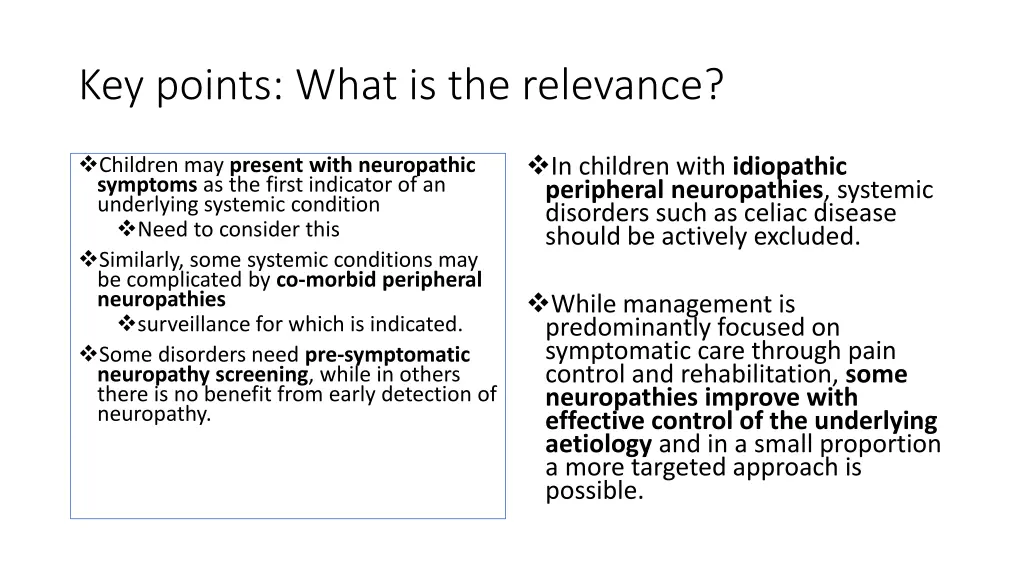 key points what is the relevance