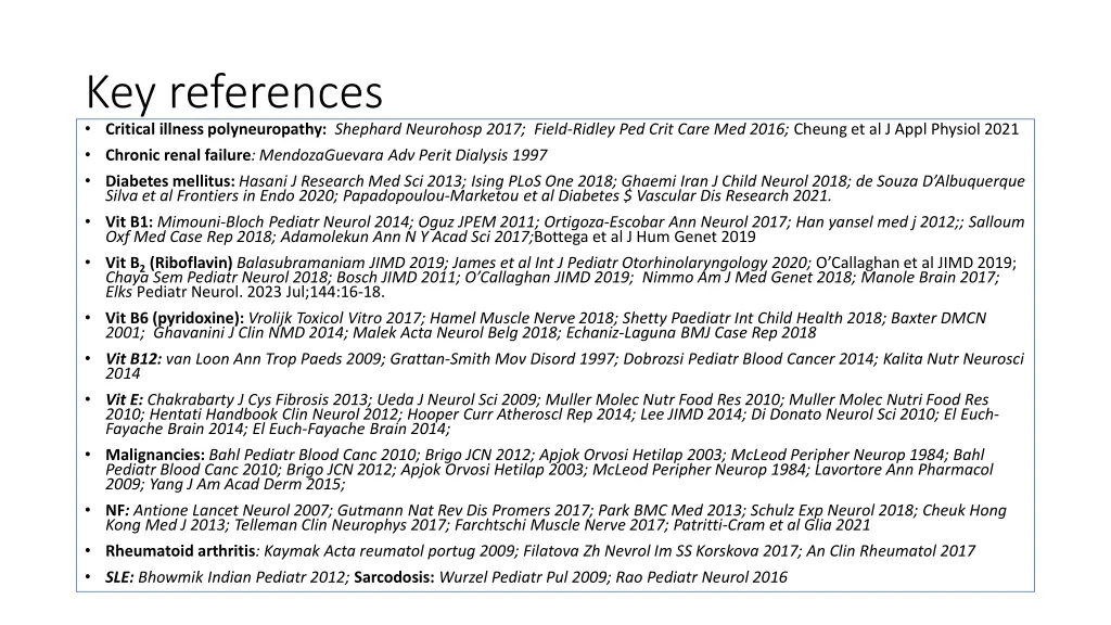 key references critical illness polyneuropathy