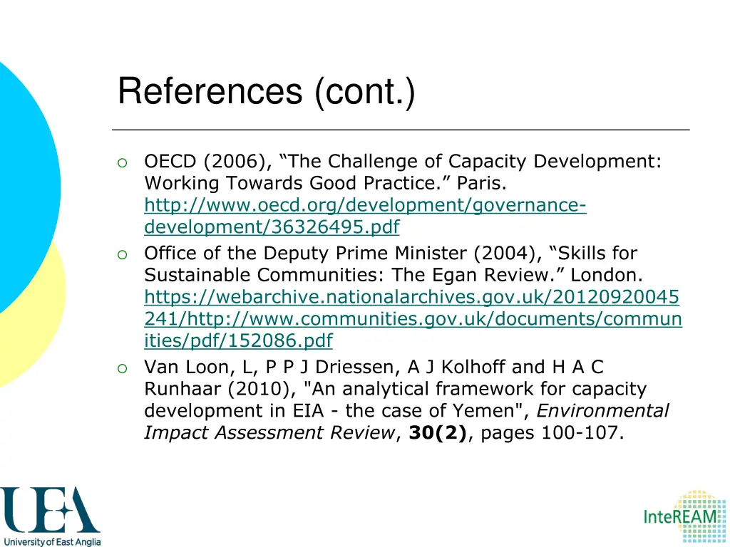 references cont