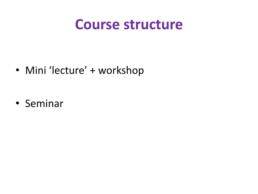 course structure