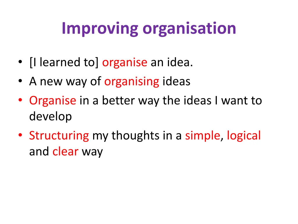 improving organisation