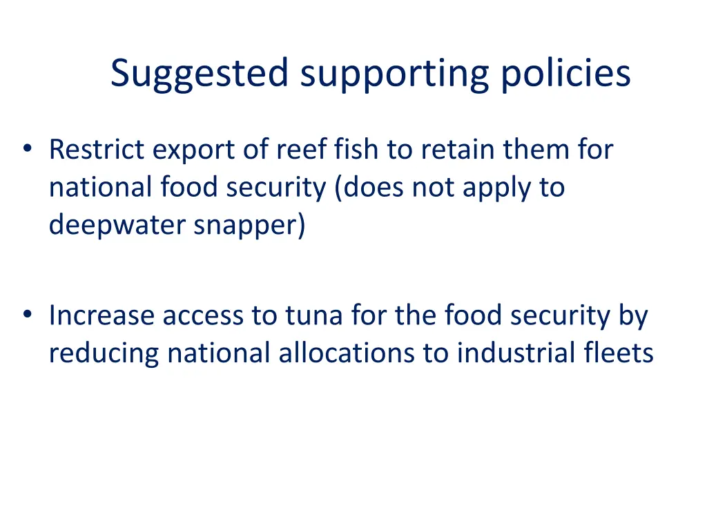 suggested supporting policies 1