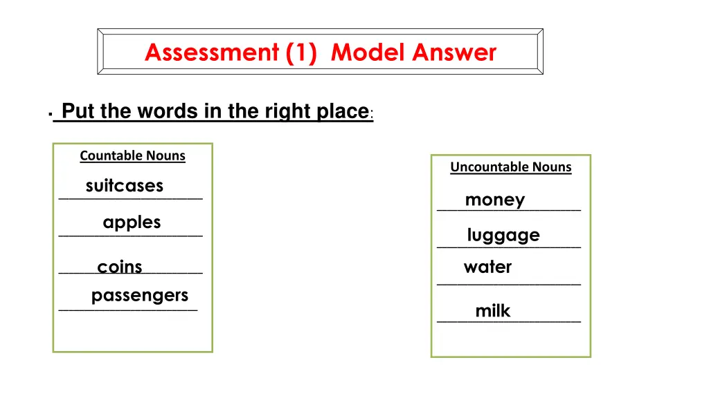 assessment 1 model answer