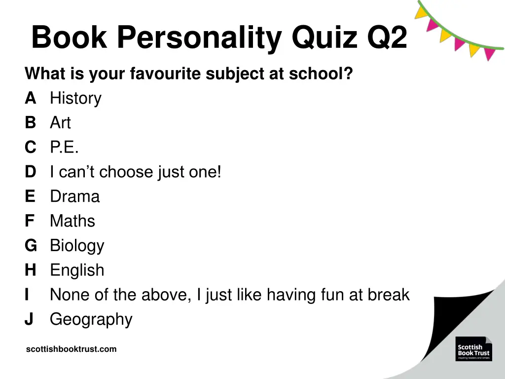 book personality quiz q2 what is your favourite