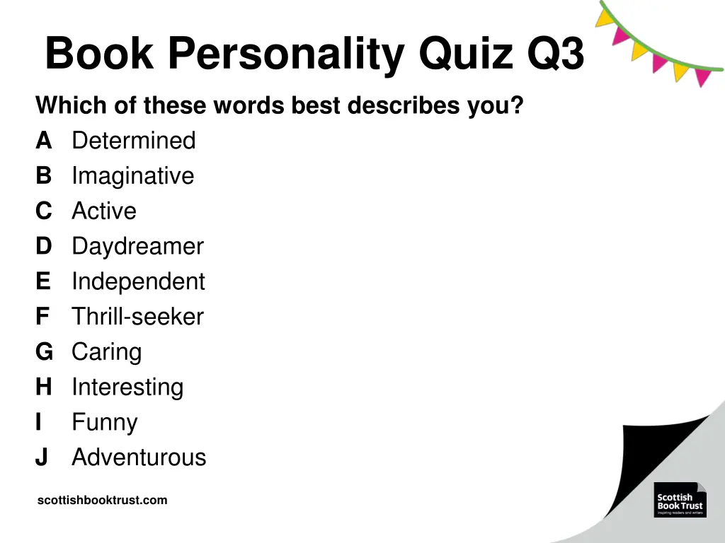 book personality quiz q3 which of these words