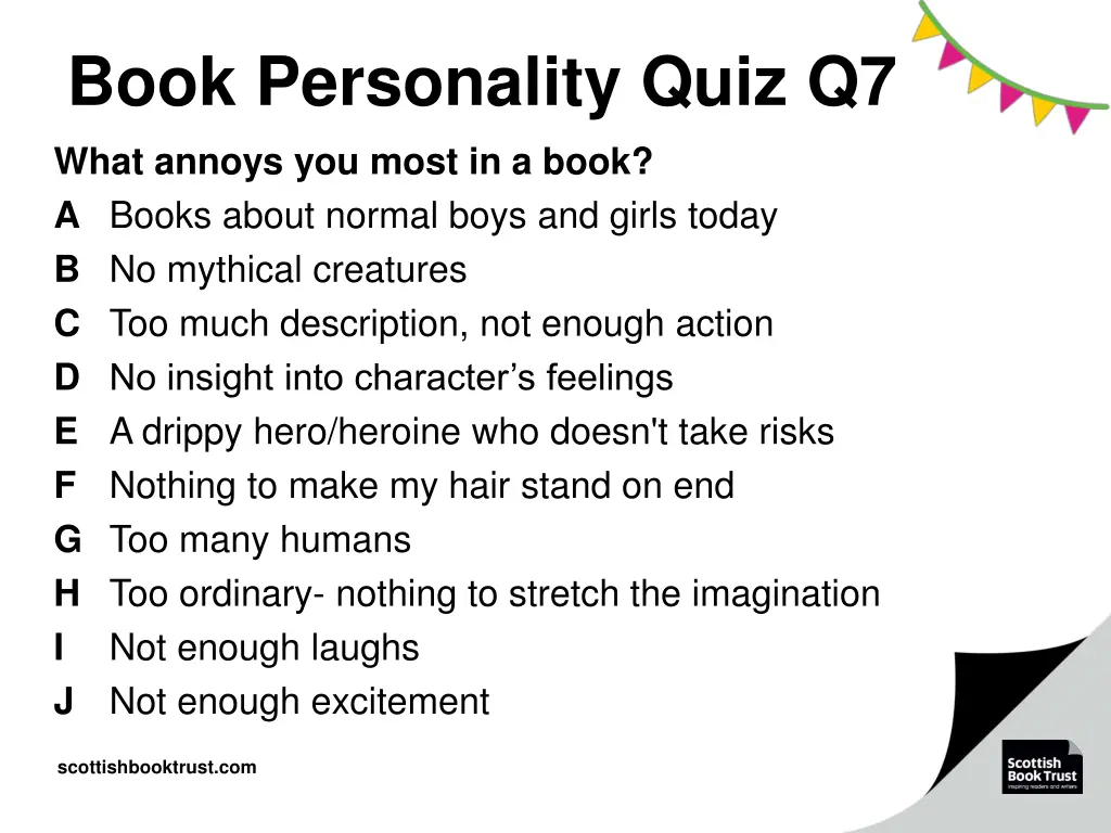 book personality quiz q7 what annoys you most