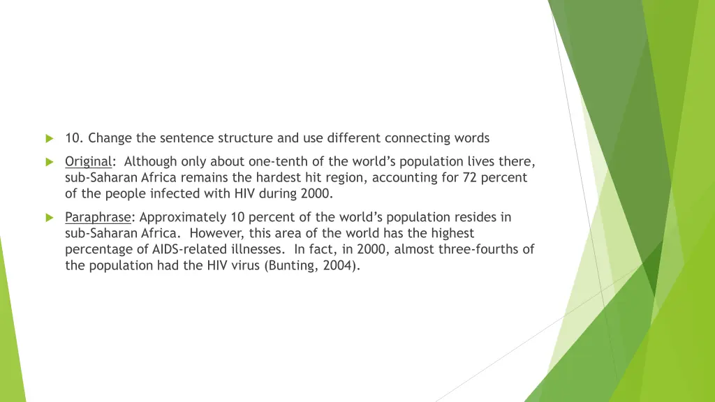 10 change the sentence structure