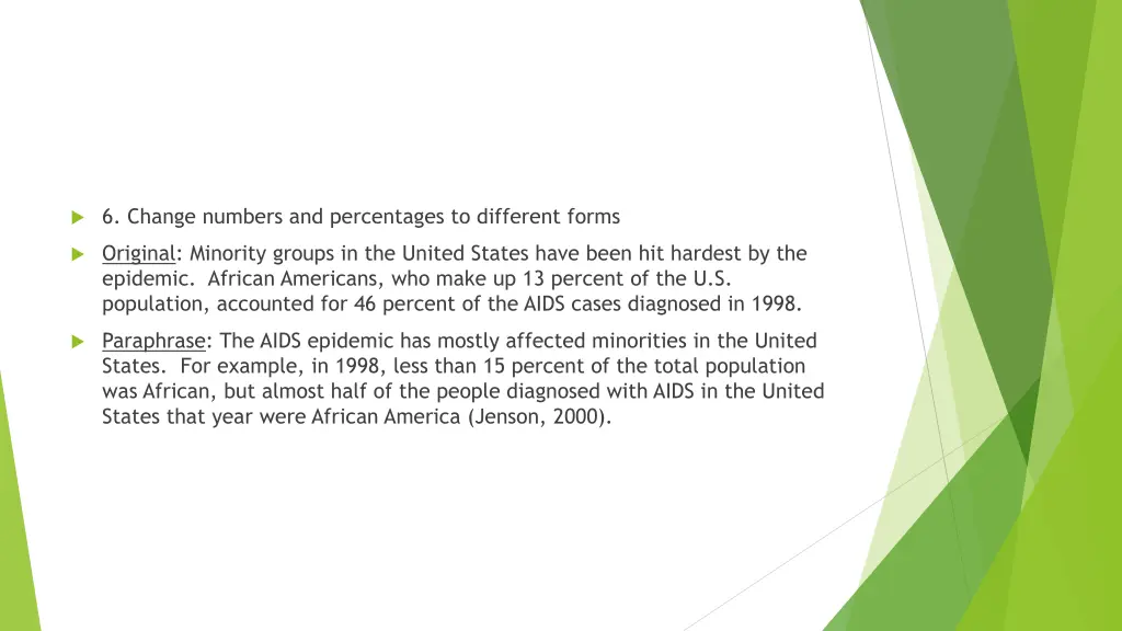 6 change numbers and percentages to different