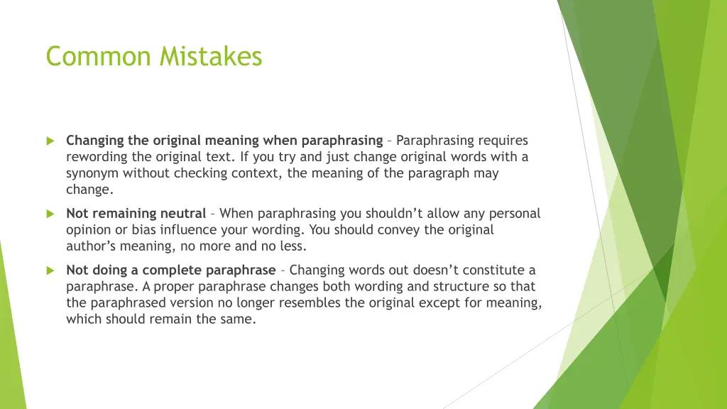 common mistakes