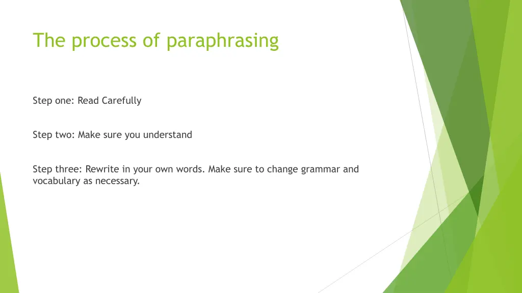 the process of paraphrasing