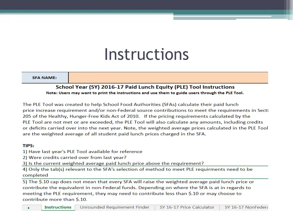 instructions