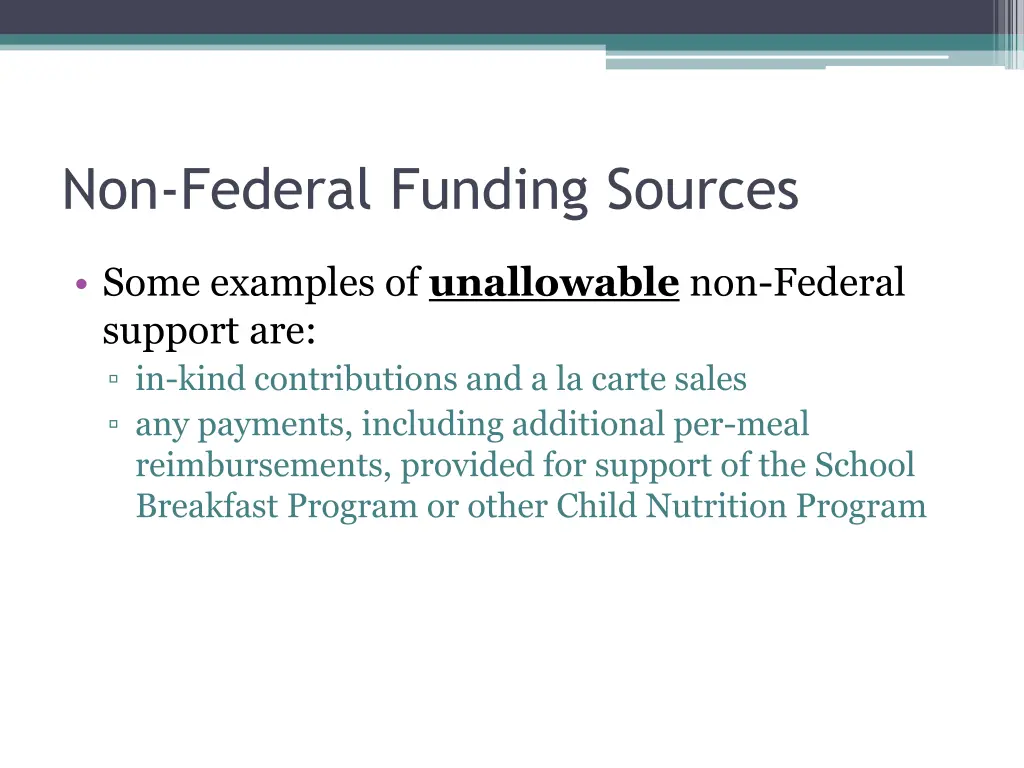 non federal funding sources