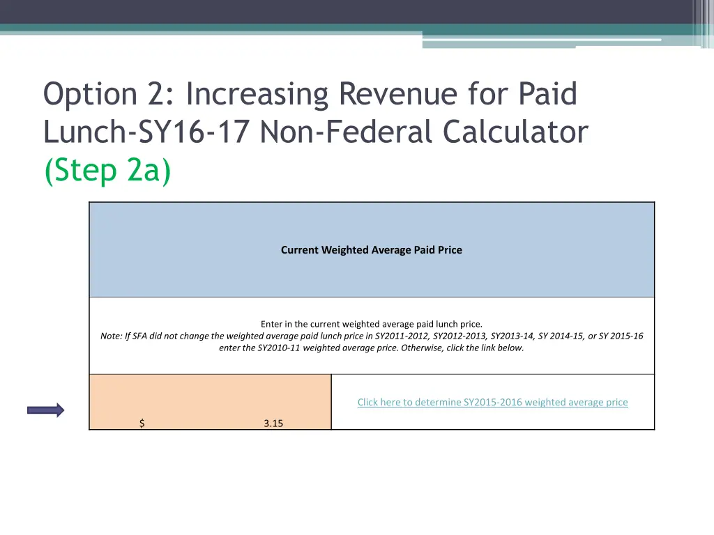 option 2 increasing revenue for paid lunch sy16
