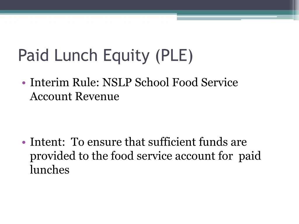 paid lunch equity ple