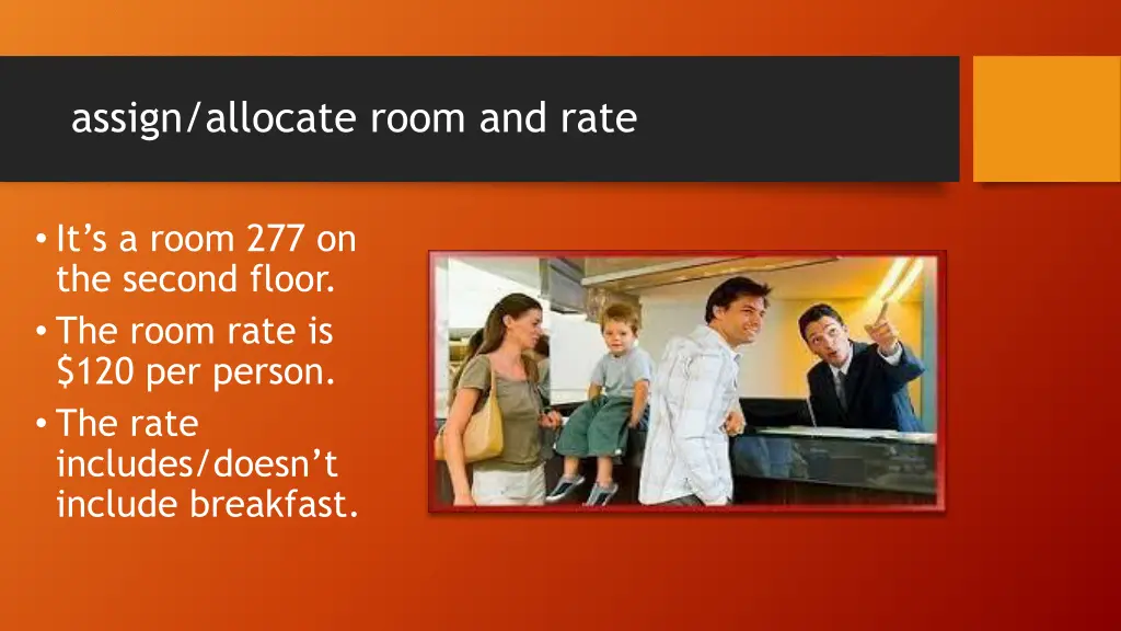 assign allocate room and rate