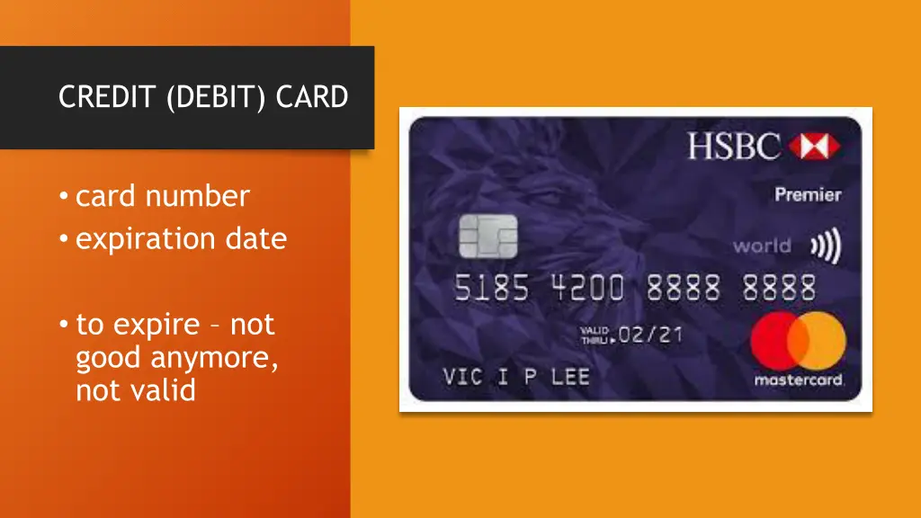 credit debit card
