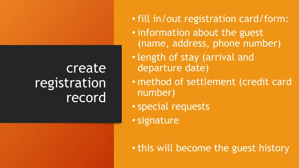 fill in out registration card form information