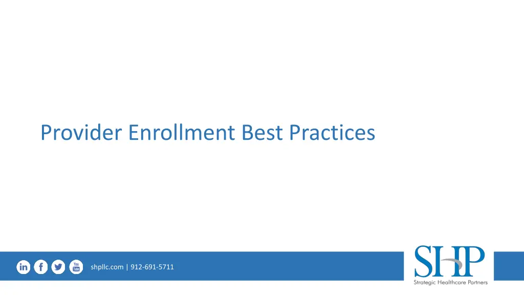 provider enrollment best practices