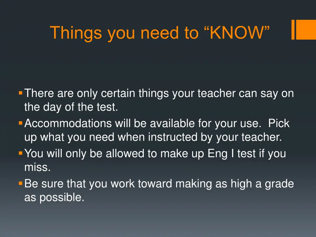 things you need to know