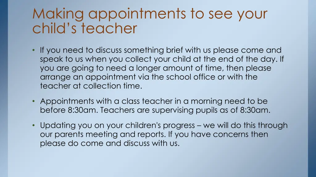 making appointments to see your child s teacher