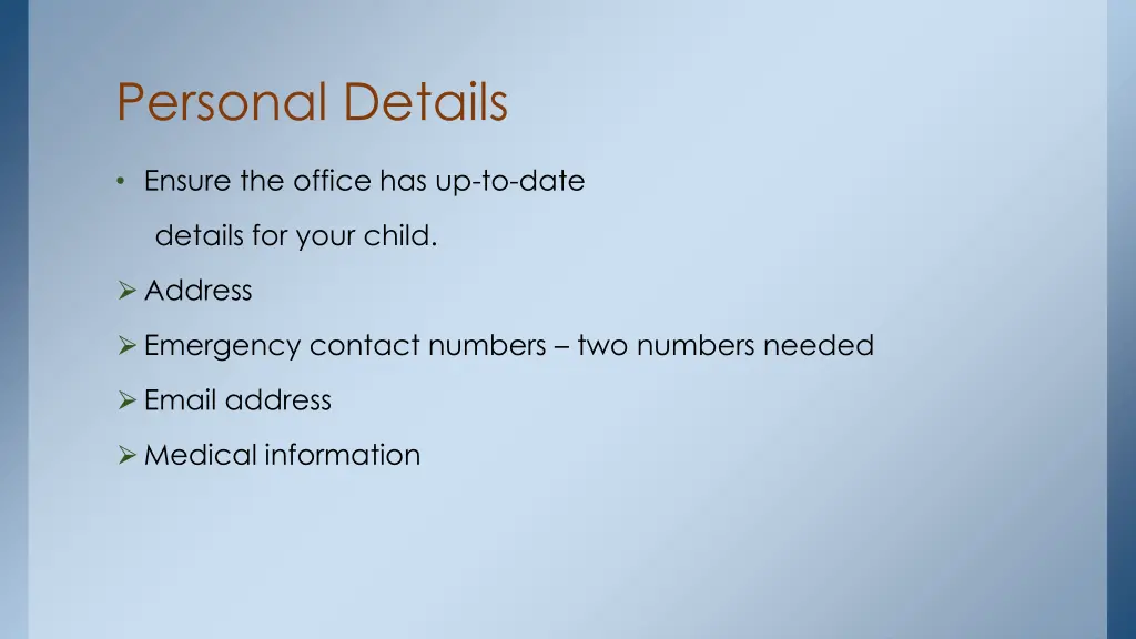 personal details