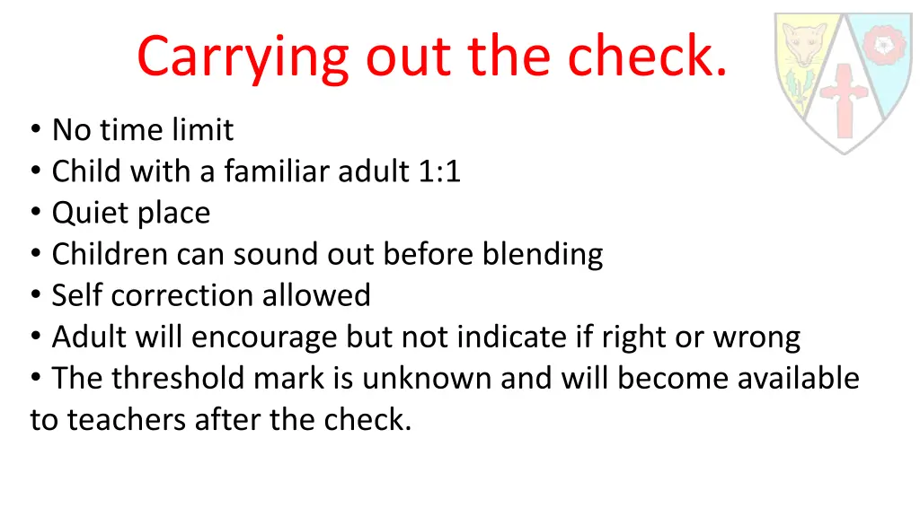 carrying out the check