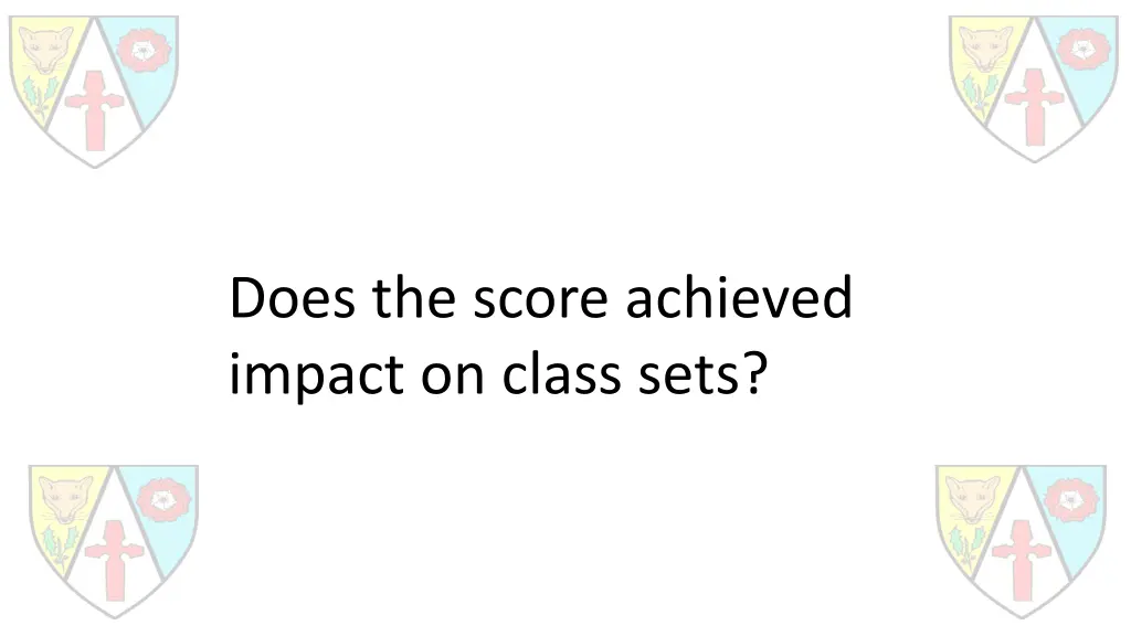 does the score achieved impact on class sets