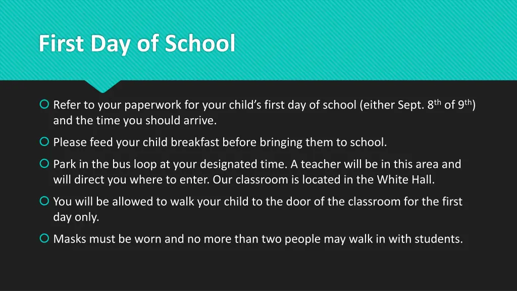 first day of school