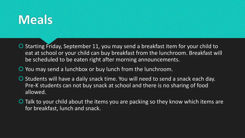 meals