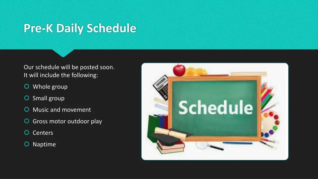 pre k daily schedule
