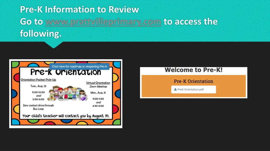 pre k information to review