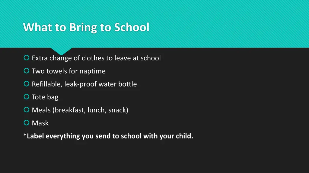 what to bring to school