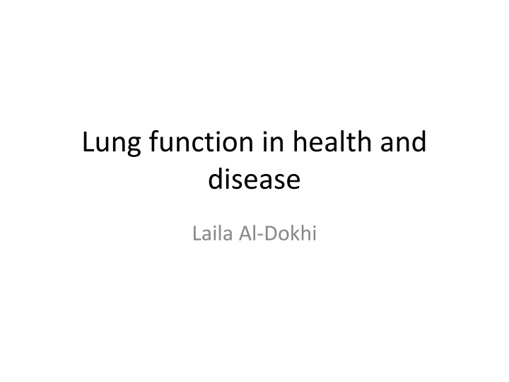 lung function in health and disease