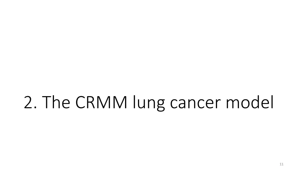 2 the crmm lung cancer model