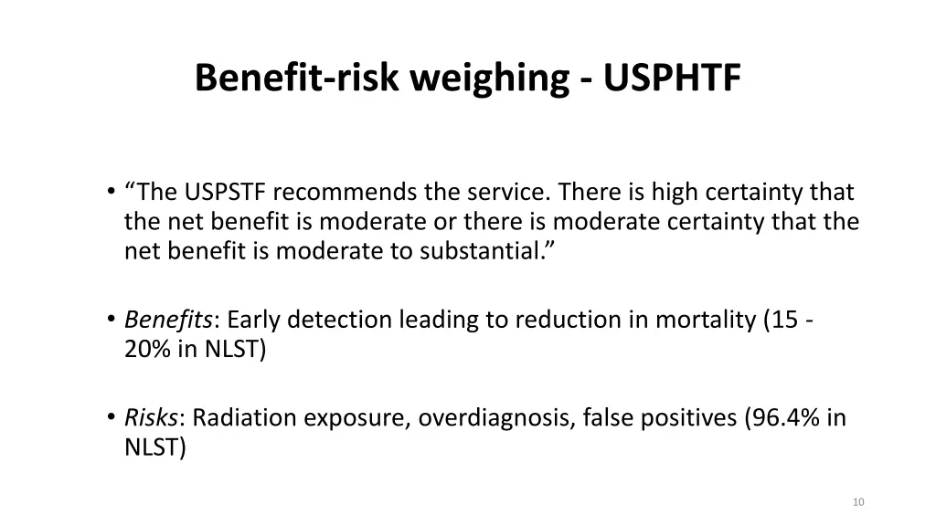 benefit risk weighing usphtf