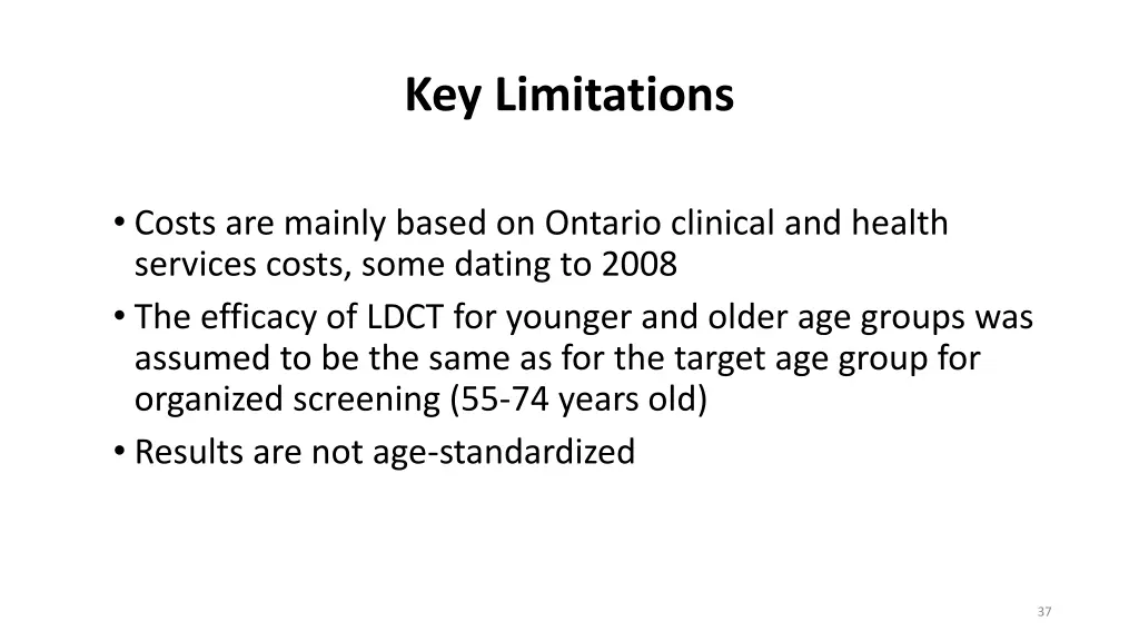 key limitations