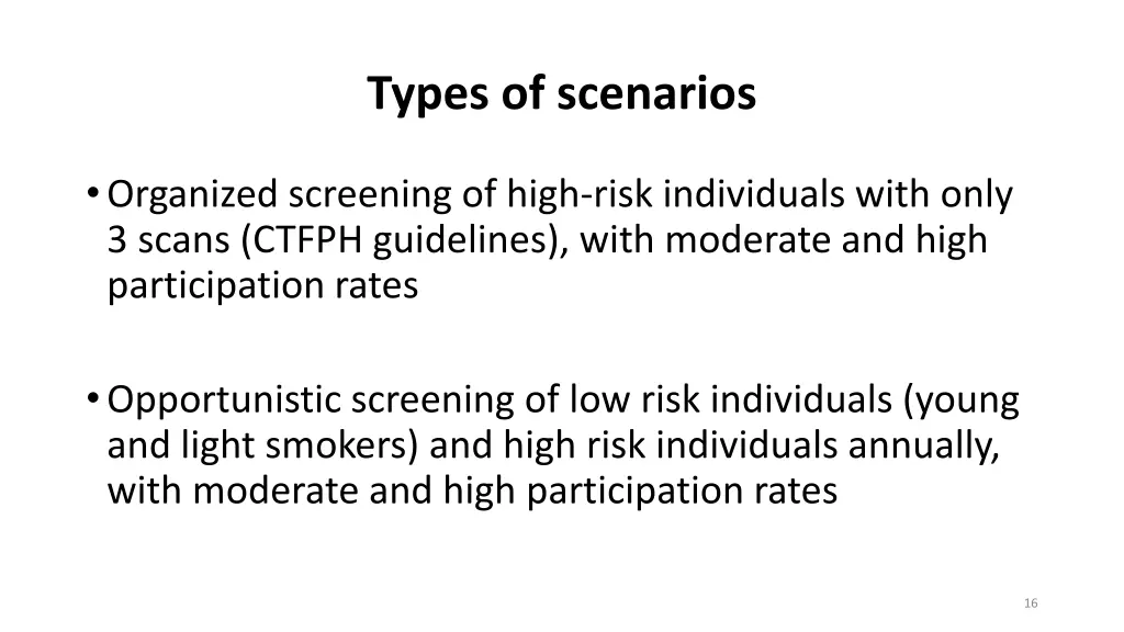types of scenarios