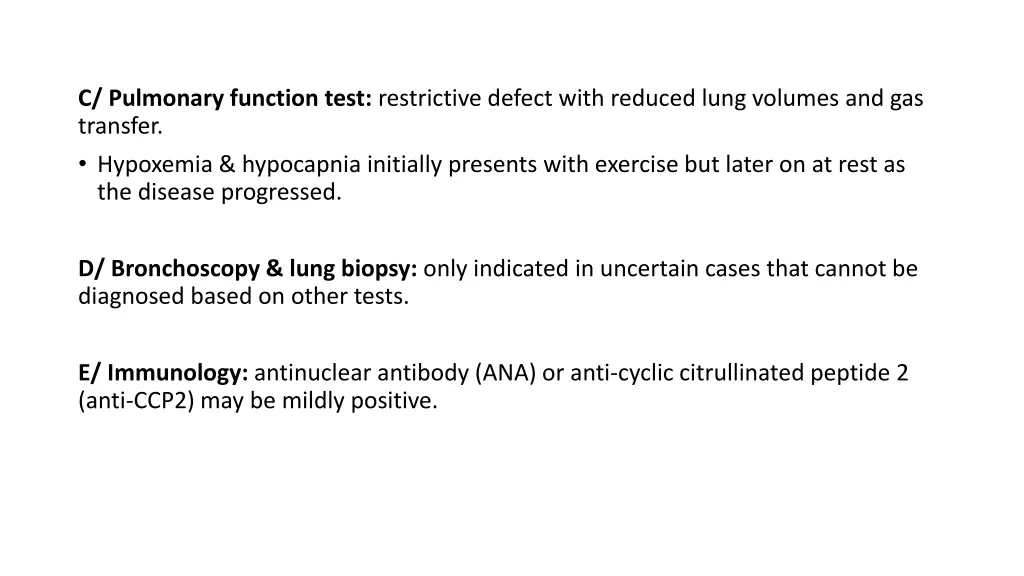 c pulmonary function test restrictive defect with