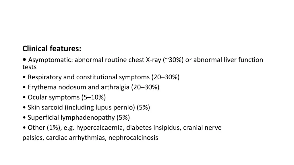 clinical features asymptomatic abnormal routine