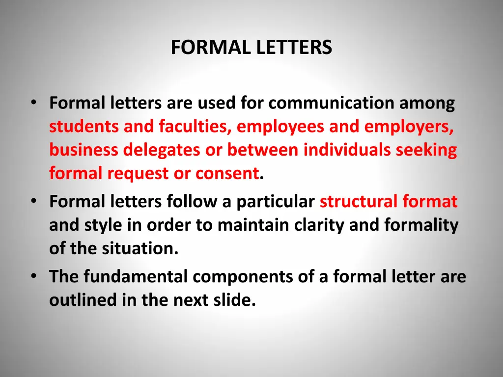 formal letters