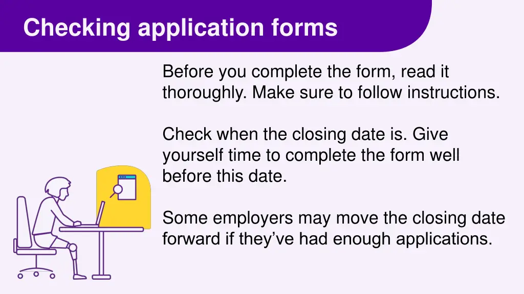 checking application forms