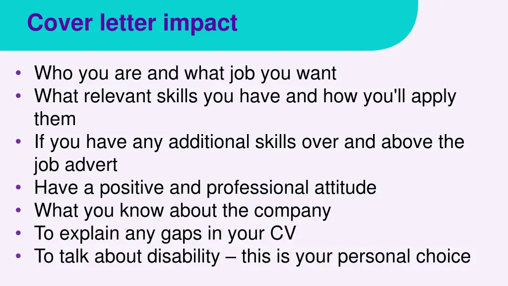 cover letter impact