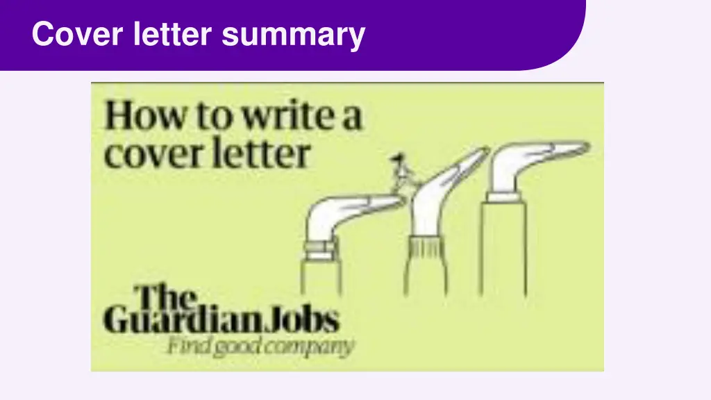 cover letter summary