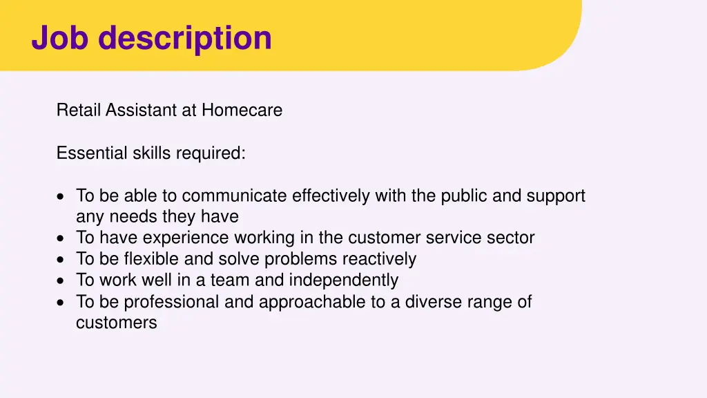 job description
