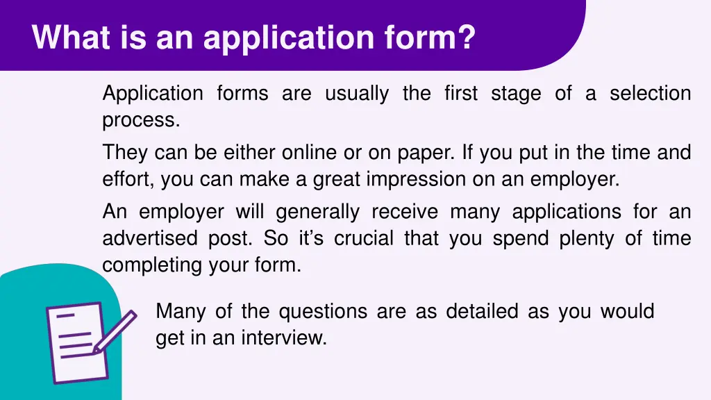 what is an application form