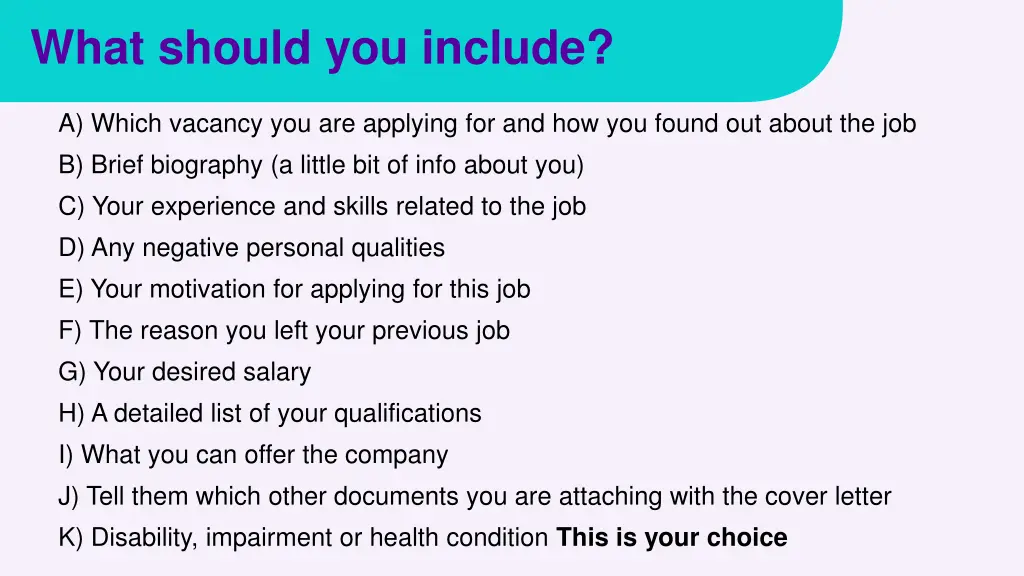 what should you include